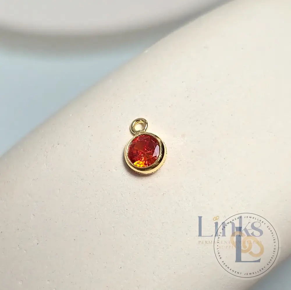 4mm Gold Filled Birthstone Pendant Charm - Links Permanent Jewellery Supplies