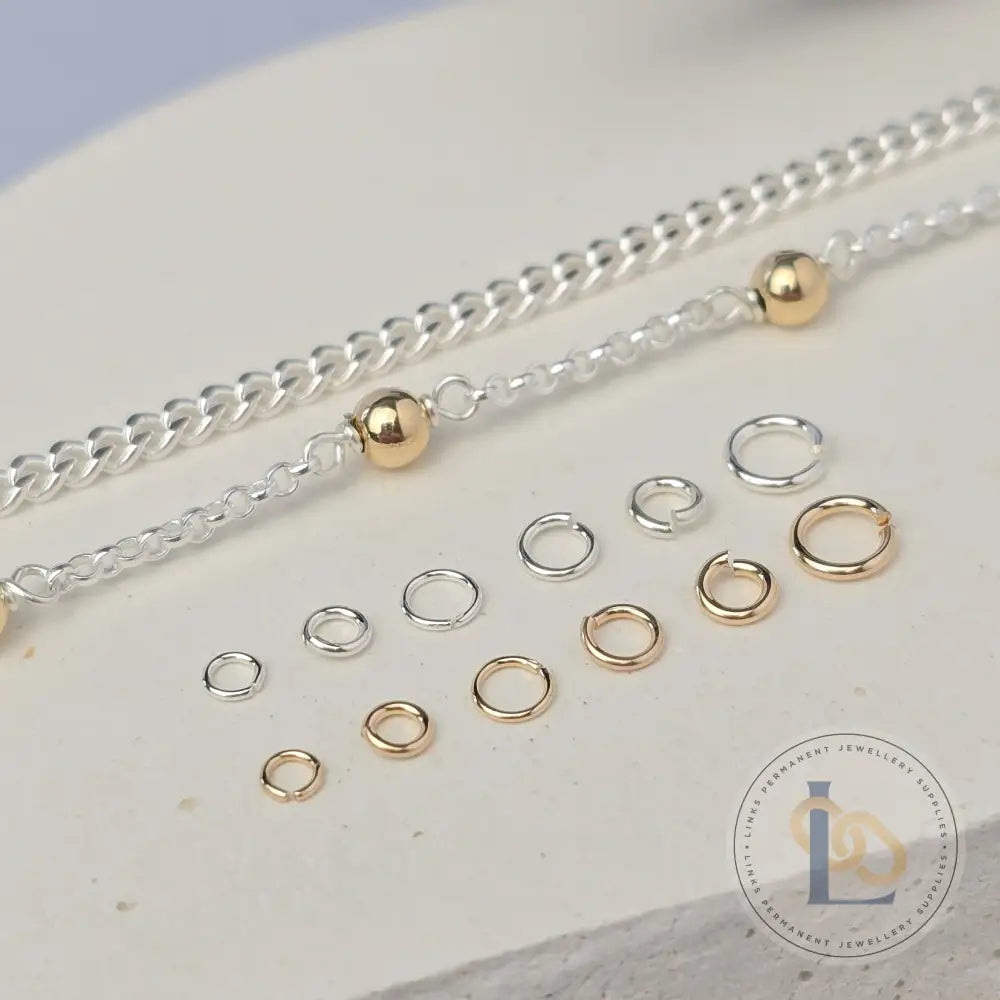 925 Sterling Silver & 14k Gold Filled Jump Rings 3mm (26Ga/Extra Light) - 20 pack