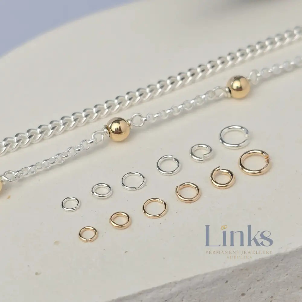 925 Sterling Silver & 14k Gold Filled Jump Rings 3mm (26Ga/Extra Light) - 20 pack