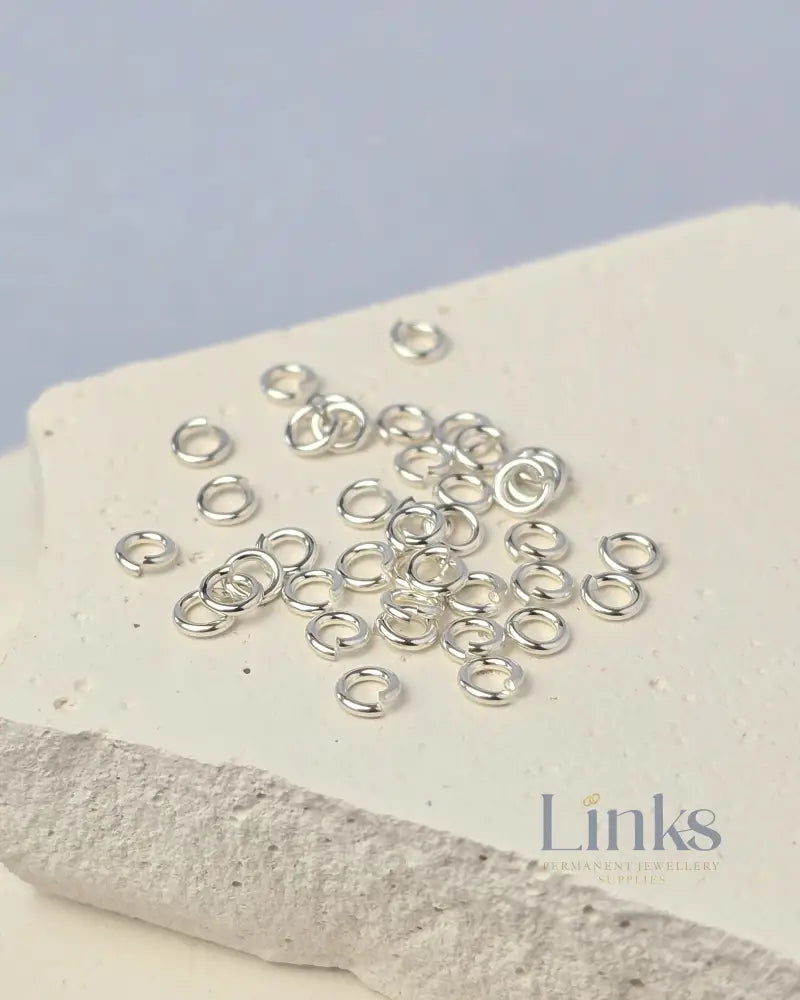925 Sterling Silver & 14k Gold Filled Jump Rings 3mm (22 & 24 Ga) - 20 pack 925 Sterling Silver / 0.5mm wire diameter