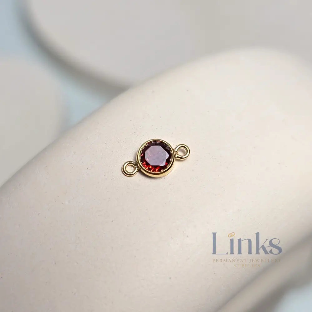 4mm Gold Filled Birthstone Connector Charm - Links Permanent Jewellery Supplies