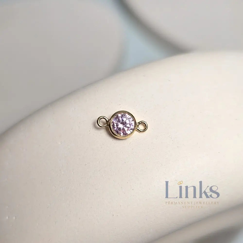 4mm Gold Filled Birthstone Connector Charm - Links Permanent Jewellery Supplies
