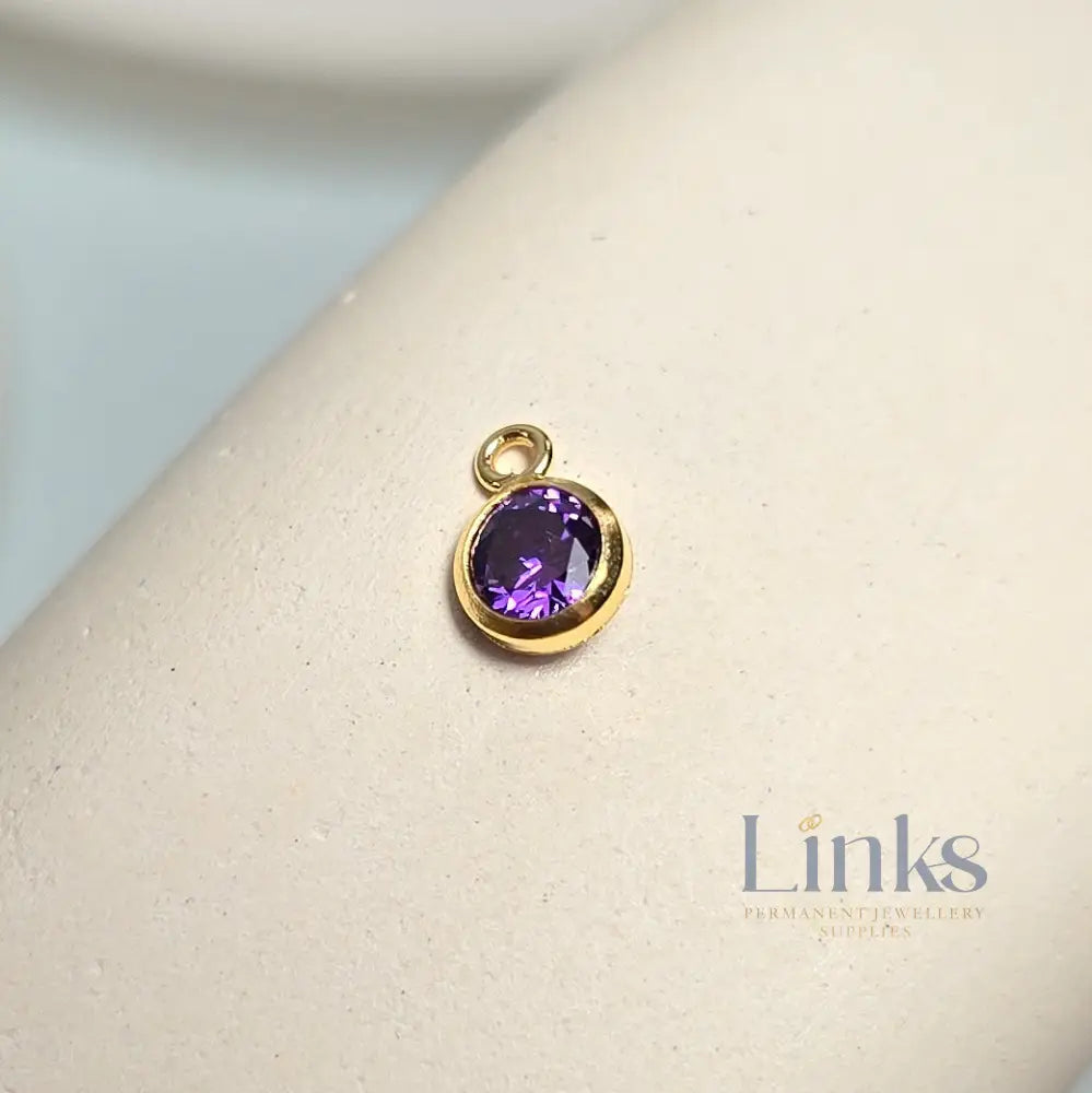 4mm Gold Filled Birthstone Pendant Charm - Links Permanent Jewellery Supplies