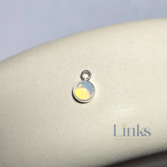 4Mm Moonstone Pendant Charm Sterling Silver