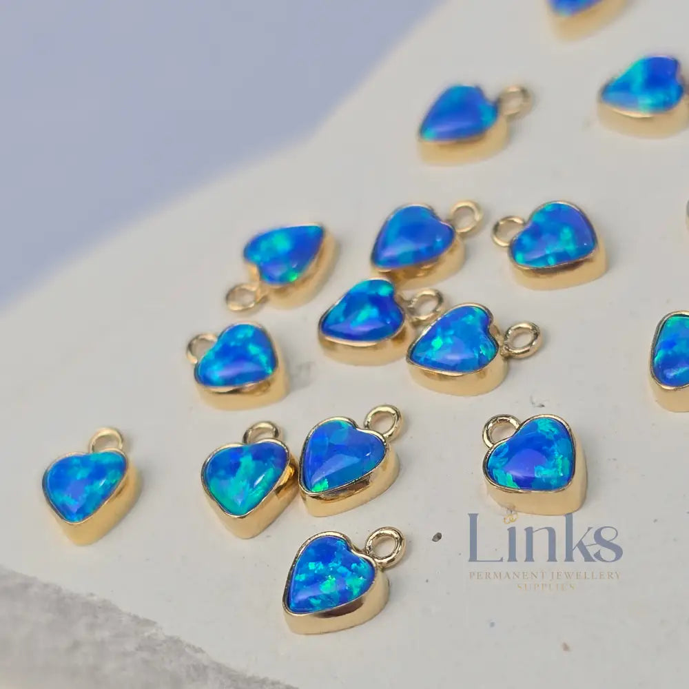 4mm Opal Heart Charm