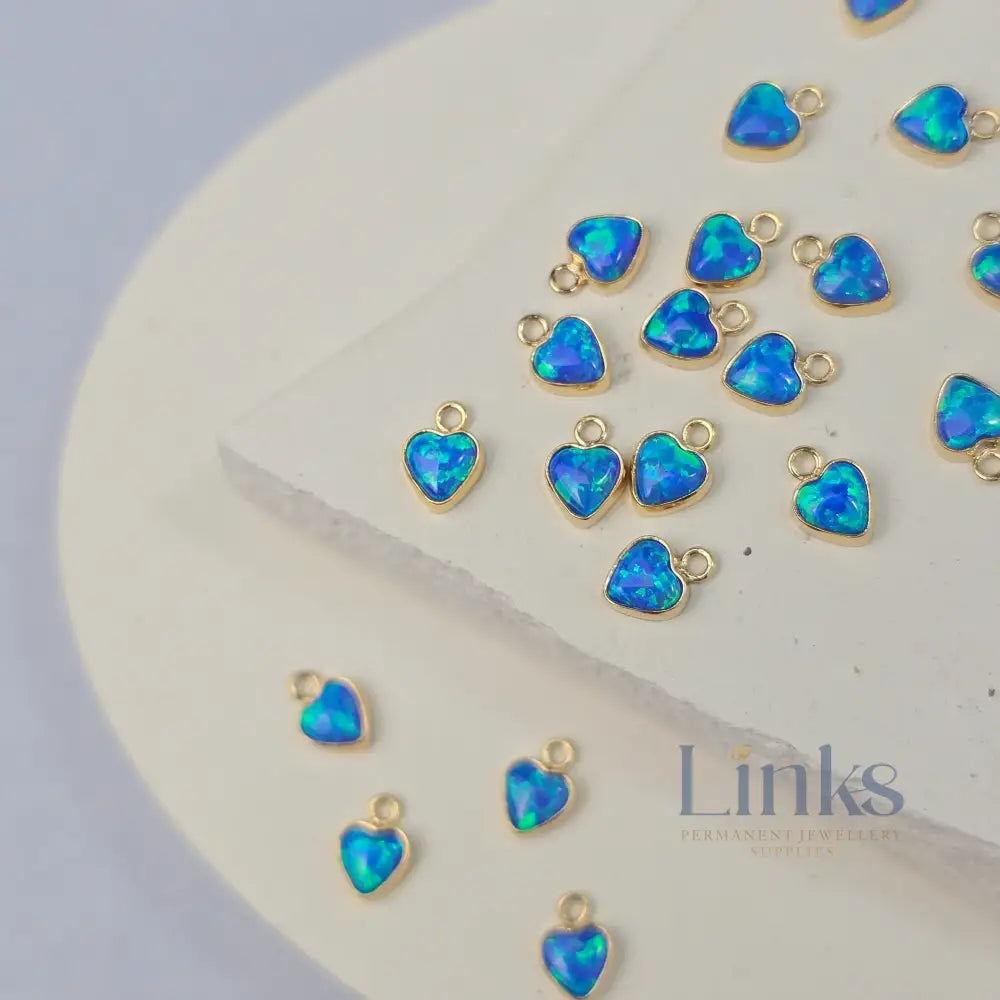 4mm Opal Heart Charm