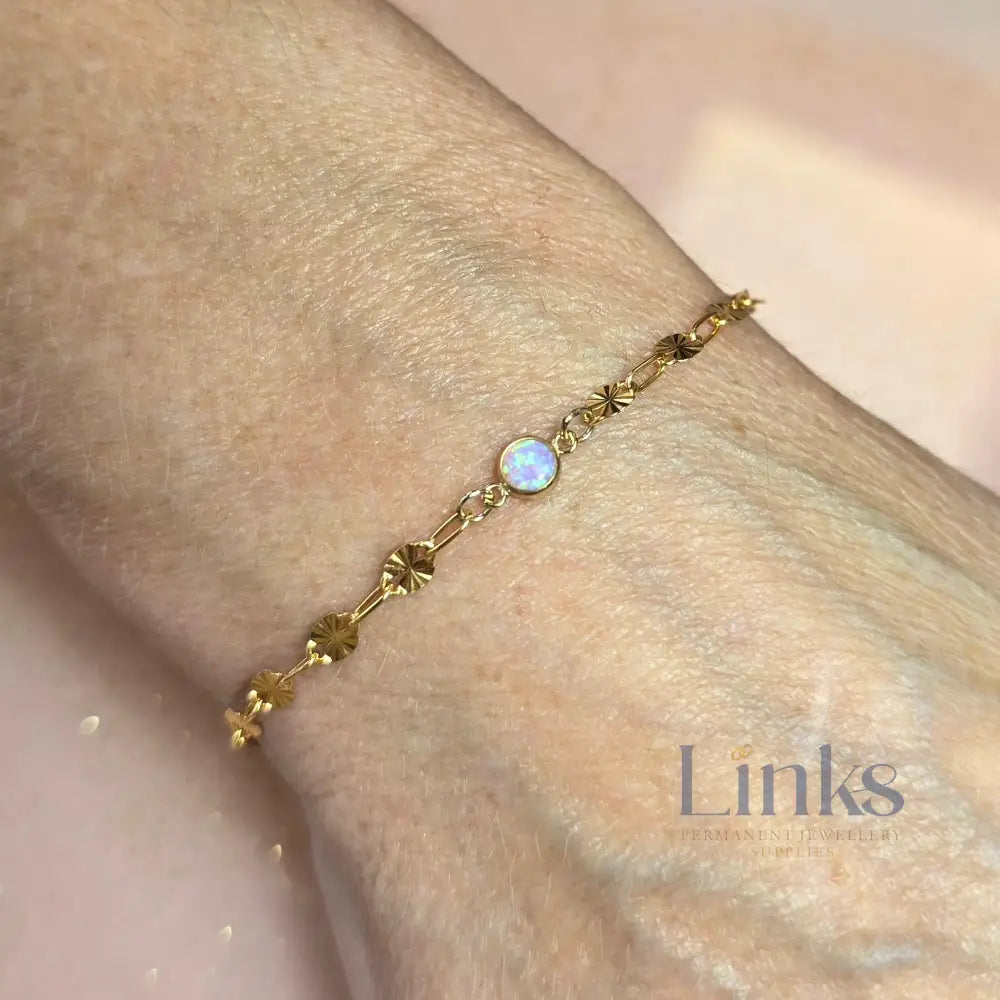 4Mm Pink Opal Connector Charm