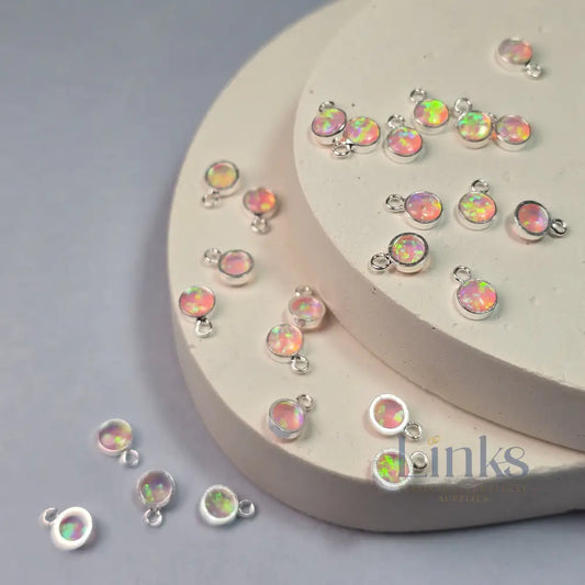 4Mm Pink Opal Pendant Charm