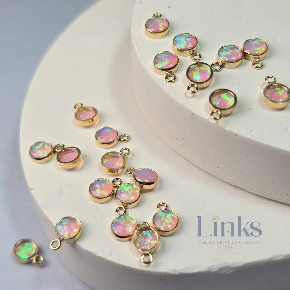 4Mm Pink Opal Pendant Charm