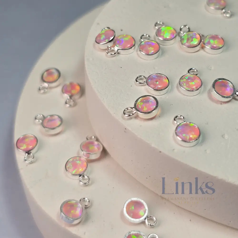 4Mm Pink Opal Pendant Charm