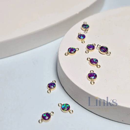 4Mm Purple Opal Connector Charm