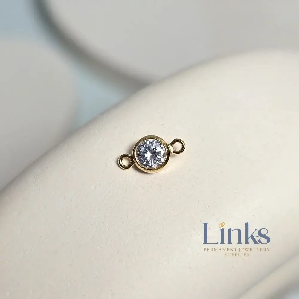 4mm Gold Filled Birthstone Connector Charm - Links Permanent Jewellery Supplies