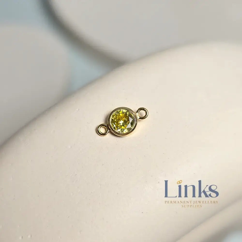 4mm Gold Filled Birthstone Connector Charm - Links Permanent Jewellery Supplies