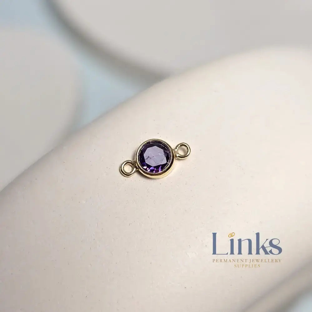 4mm Gold Filled Birthstone Connector Charm - Links Permanent Jewellery Supplies