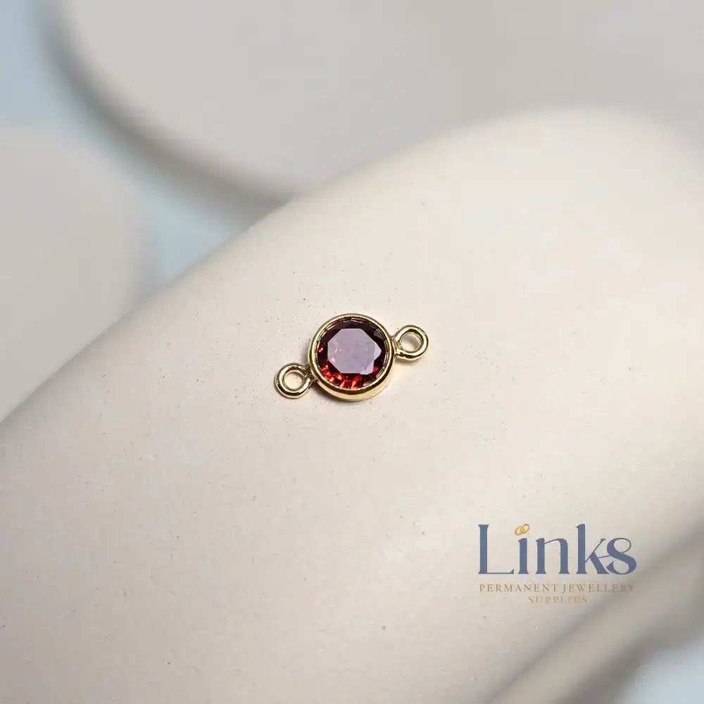 4mm Gold Filled Birthstone Connector Charm - Links Permanent Jewellery Supplies