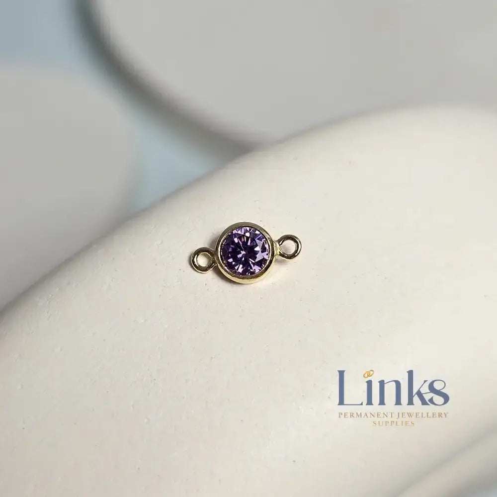 4mm Gold Filled Birthstone Connector Charm - Links Permanent Jewellery Supplies