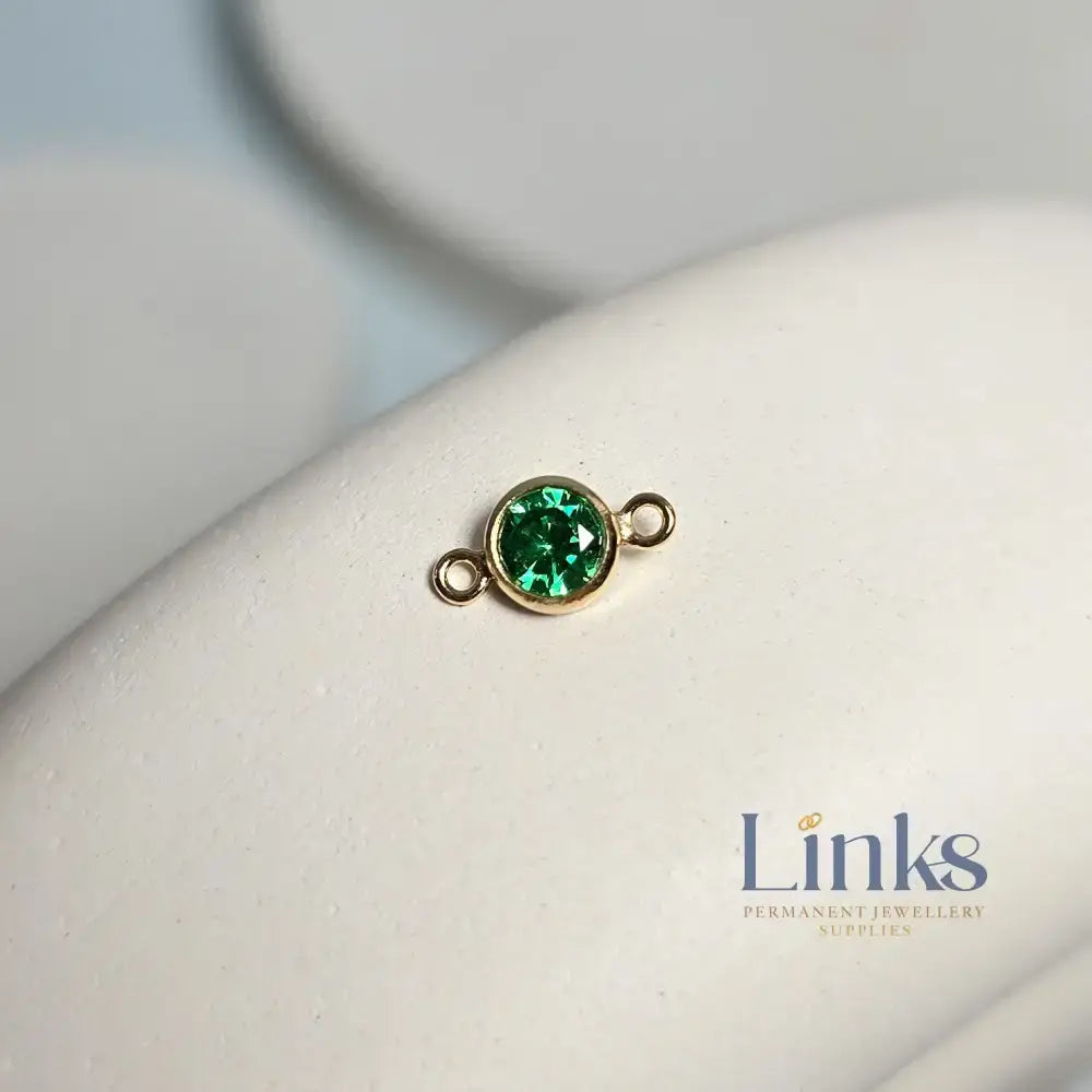 4mm Gold Filled Birthstone Connector Charm - Links Permanent Jewellery Supplies