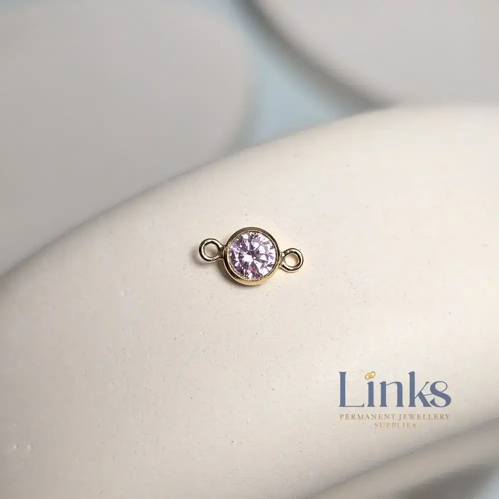 4mm Gold Filled Birthstone Connector Charm - Links Permanent Jewellery Supplies