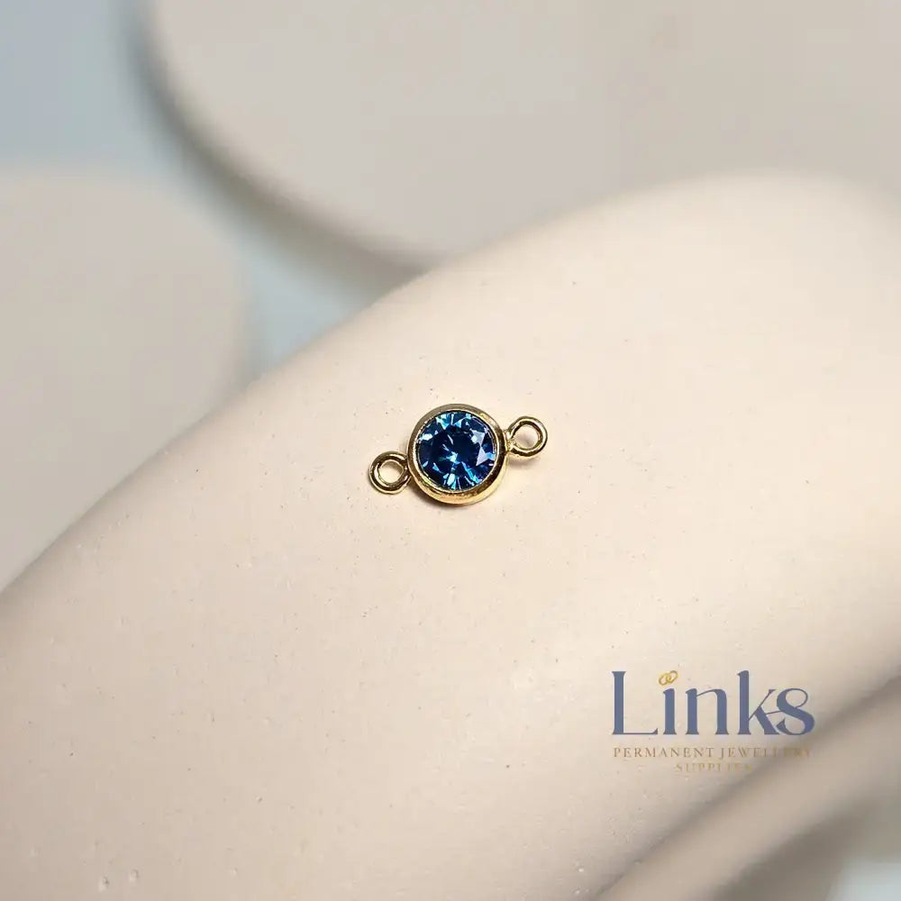 4mm Gold Filled Birthstone Connector Charm - Links Permanent Jewellery Supplies