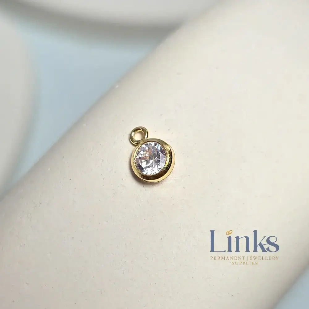 4mm Gold Filled Birthstone Pendant Charm - Links Permanent Jewellery Supplies