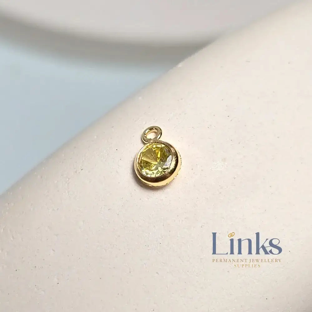 4mm Gold Filled Birthstone Pendant Charm - Links Permanent Jewellery Supplies