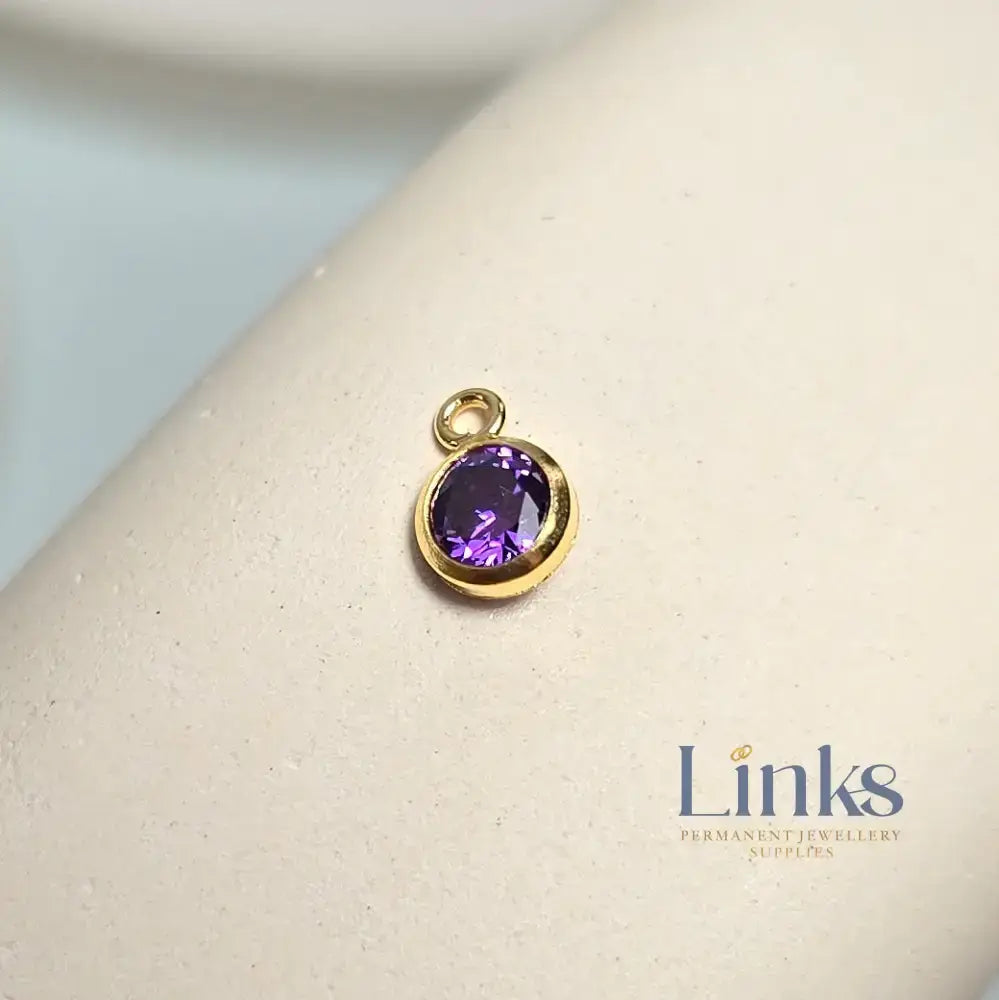 4mm Gold Filled Birthstone Pendant Charm - Links Permanent Jewellery Supplies