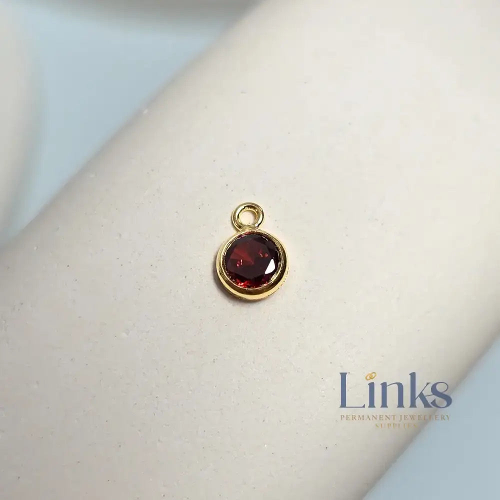 4mm Gold Filled Birthstone Pendant Charm - Links Permanent Jewellery Supplies