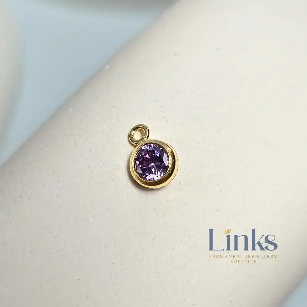 4mm Gold Filled Birthstone Pendant Charm - Links Permanent Jewellery Supplies