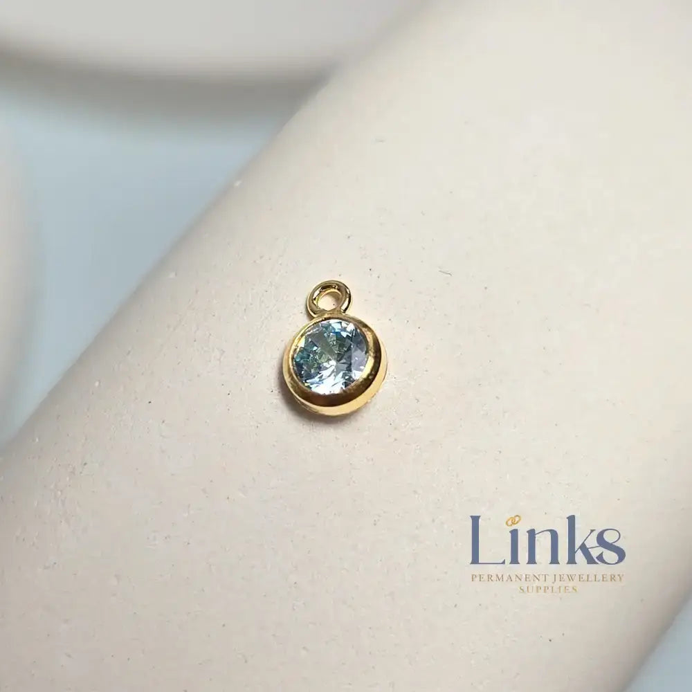 4mm Gold Filled Birthstone Pendant Charm - Links Permanent Jewellery Supplies
