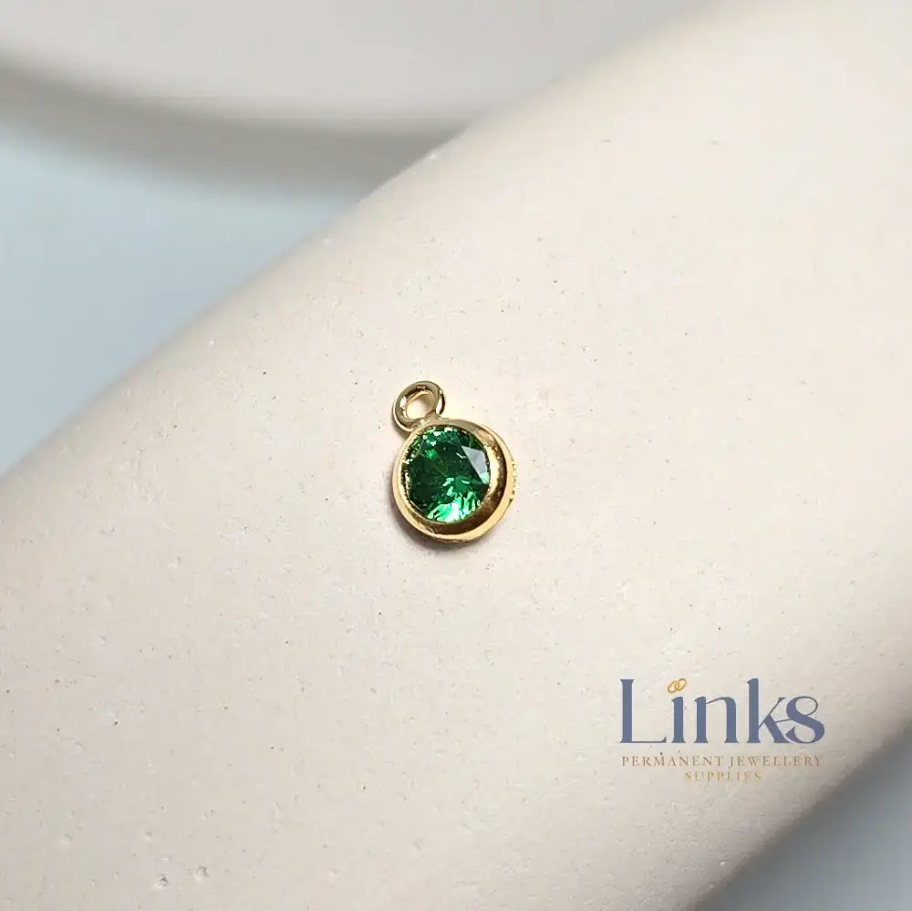 4mm Gold Filled Birthstone Pendant Charm - Links Permanent Jewellery Supplies