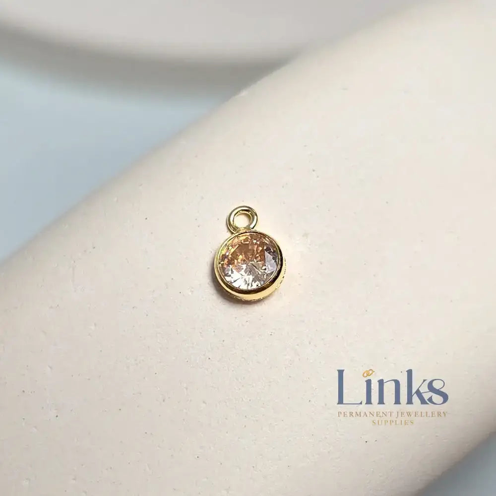 4mm Gold Filled Birthstone Pendant Charm - Links Permanent Jewellery Supplies