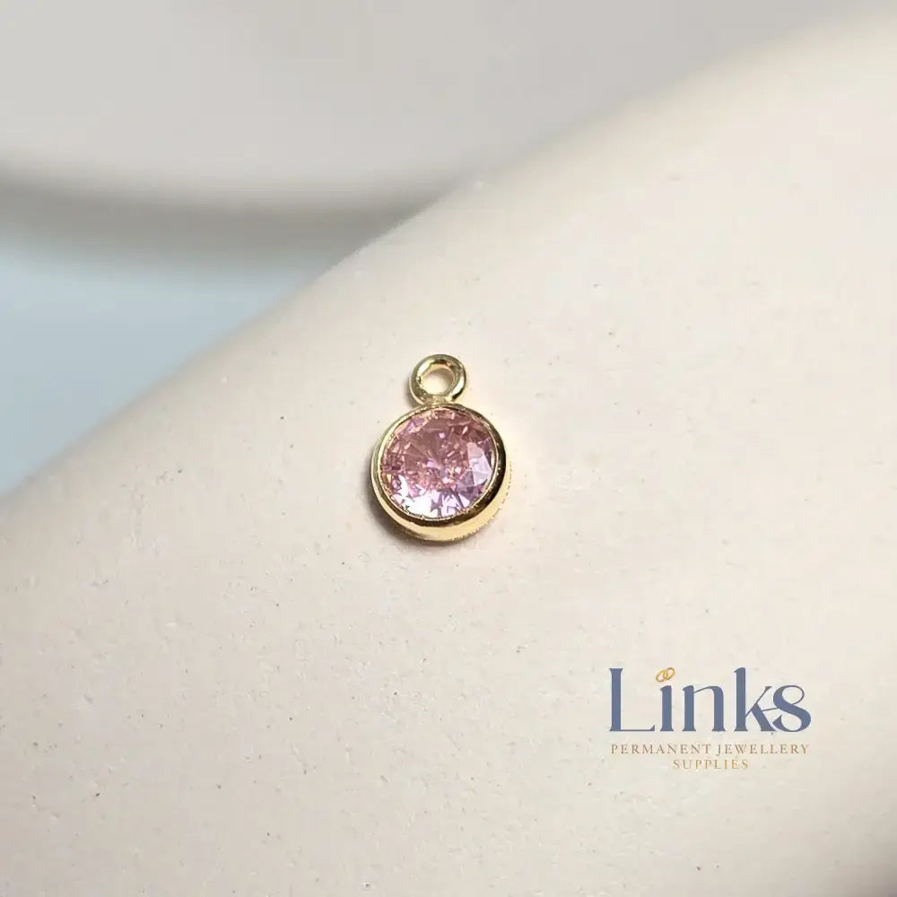 4mm Gold Filled Birthstone Pendant Charm - Links Permanent Jewellery Supplies