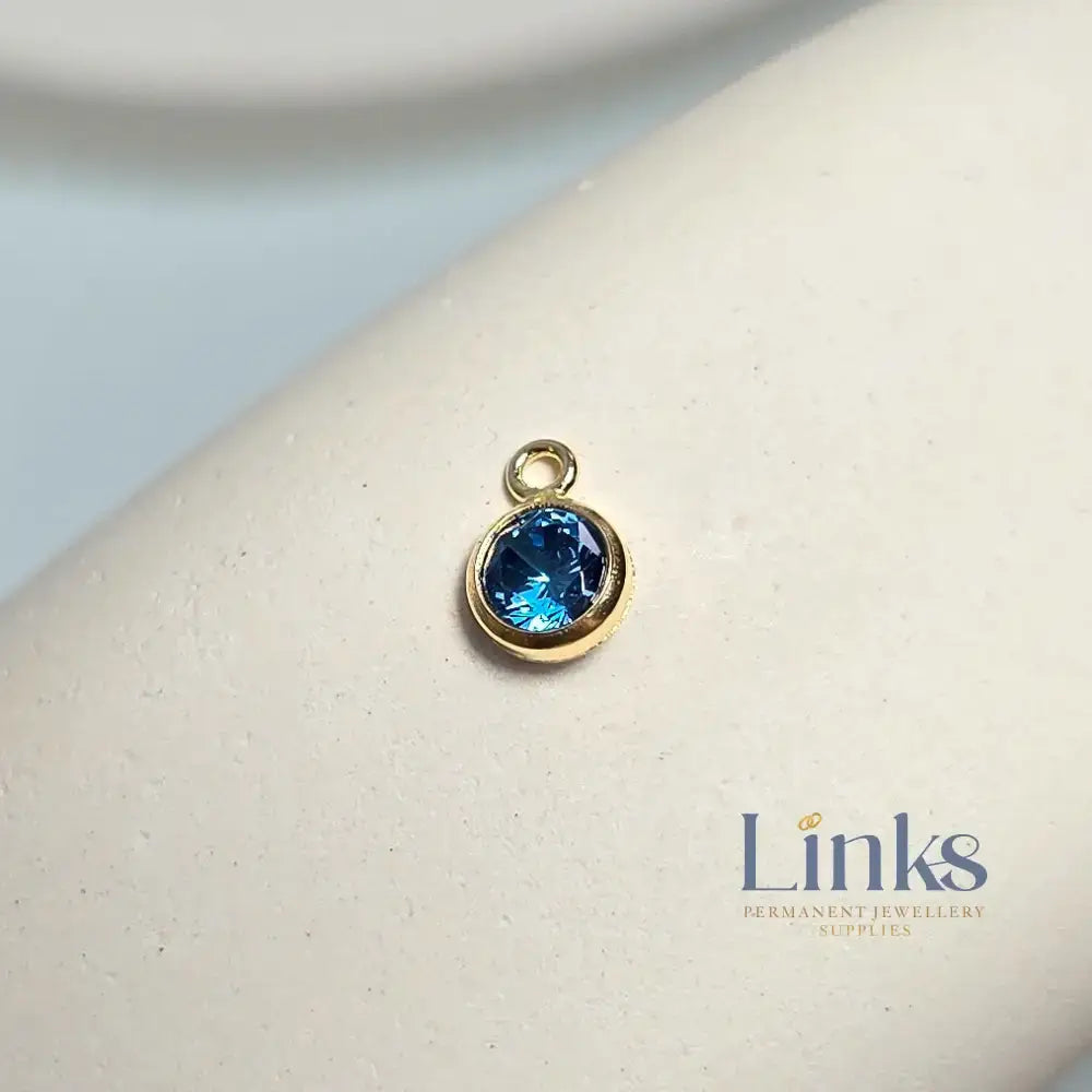 4mm Gold Filled Birthstone Pendant Charm - Links Permanent Jewellery Supplies