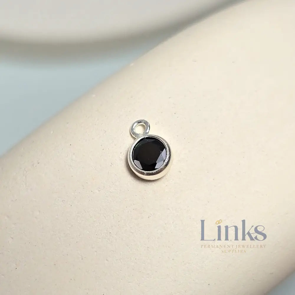 4mm Sterling Silver Birthstone Pendant Charm - Links Permanent Jewellery Supplies
