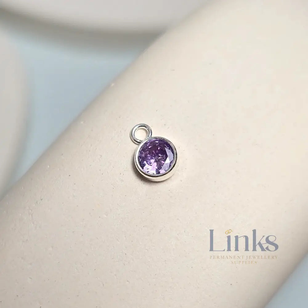 4mm Sterling Silver Birthstone Pendant Charm - Links Permanent Jewellery Supplies