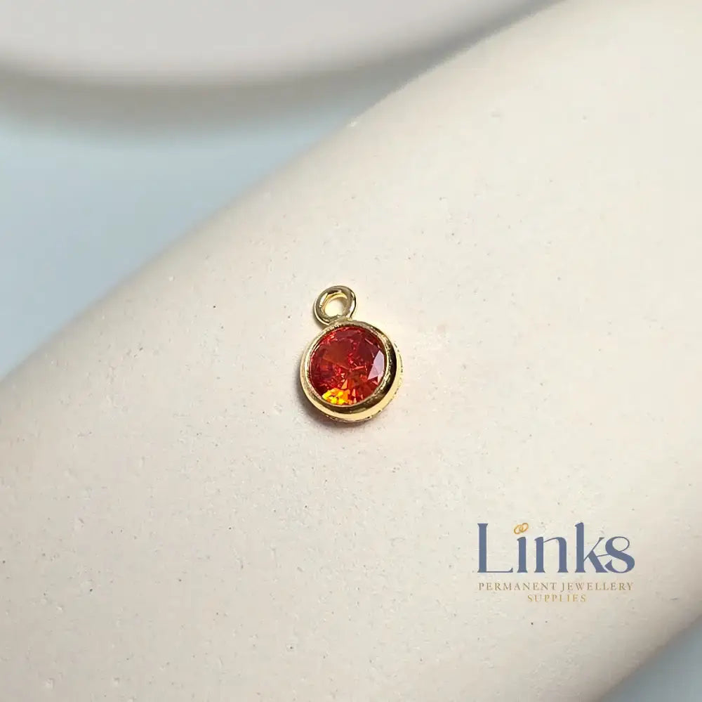 4mm Gold Filled Birthstone Pendant Charm - Links Permanent Jewellery Supplies
