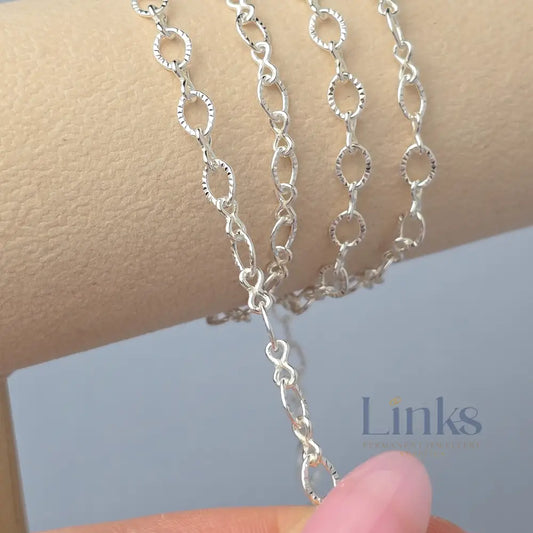 5.5mm Chunky Infinity Chain - 925 Sterling Silver 1 Meter