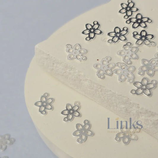 Cherry Blossom Connector Charm - 14k Gold Filled & Sterling Silver