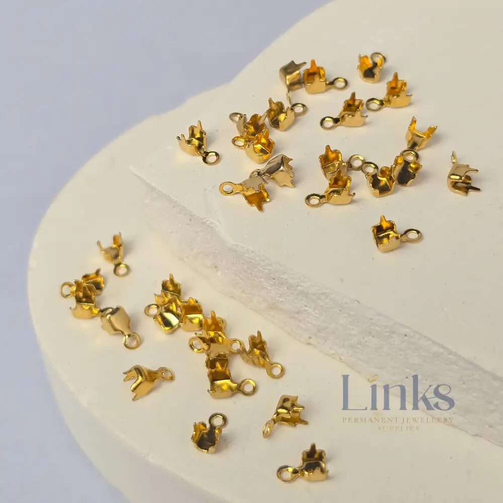 CZ Tennis Chain Clasps - (Pack of 10) Gold