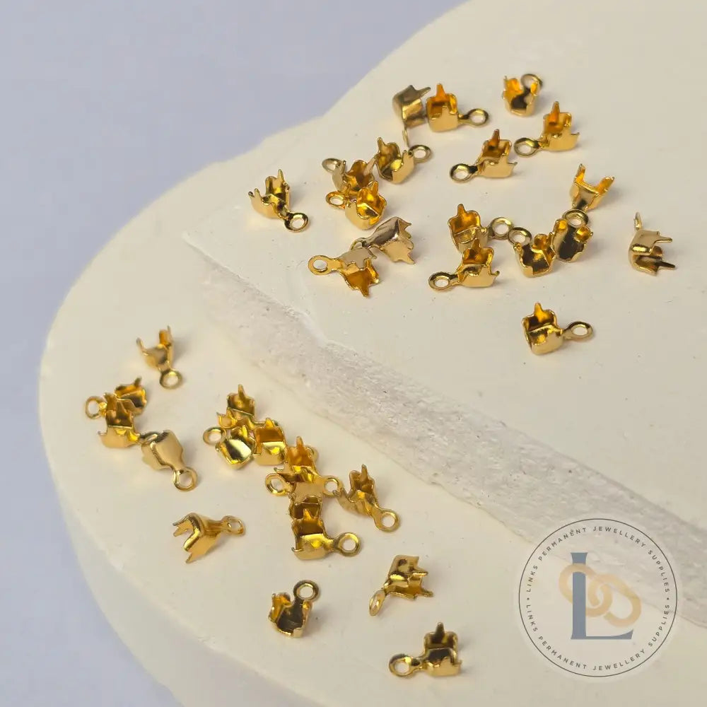 CZ Tennis Chain Clasps - (Pack of 10) Gold