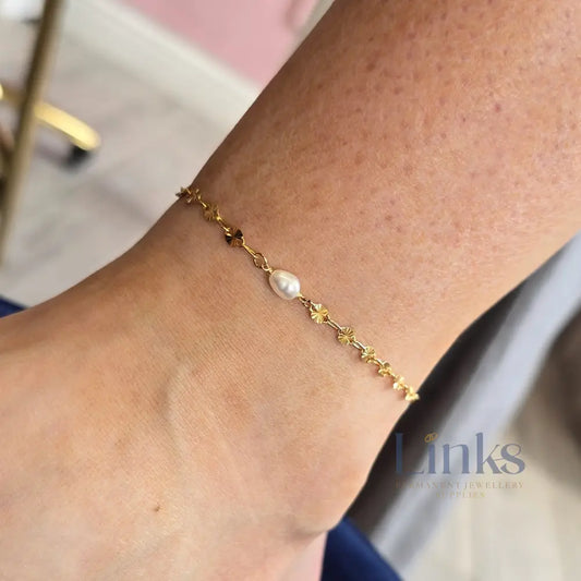 Freshwater Oval Pearl Connector Charm