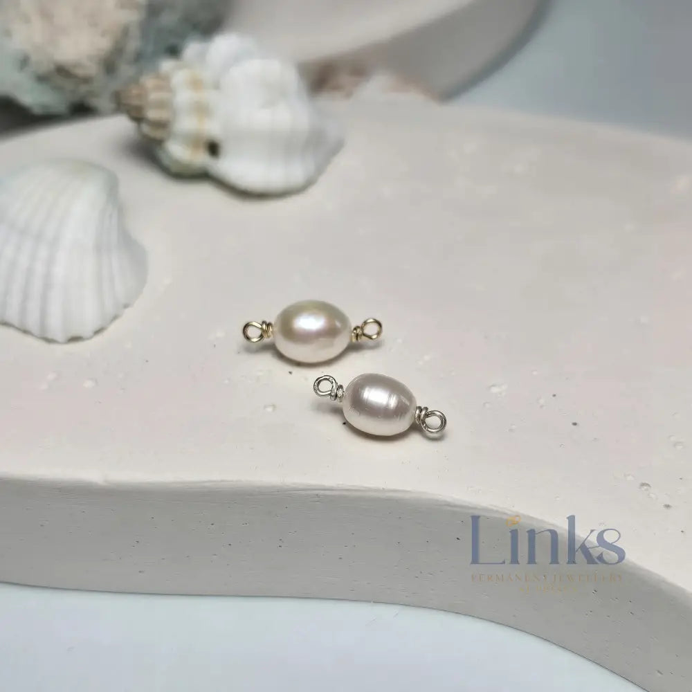 Freshwater Pearl Connector Charm - Links Permanent Jewellery Supplies