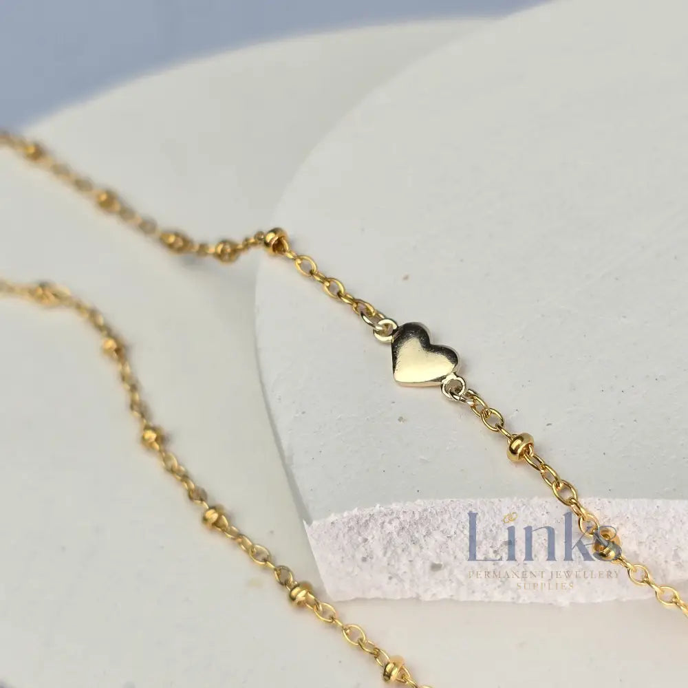 Luxury 9k Solid Gold Heart Connector Charm