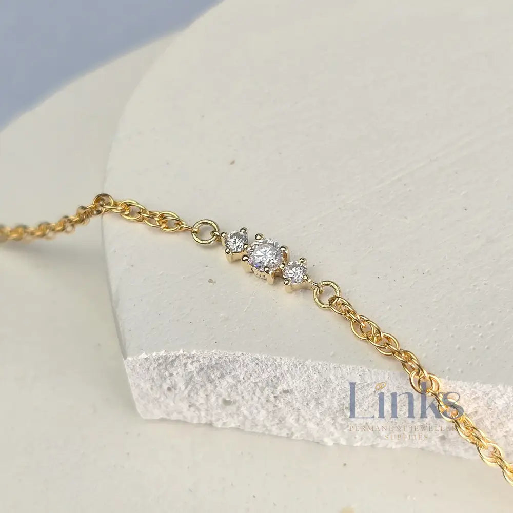 Luxury 9k Solid Gold Moissanite Connector Charm
