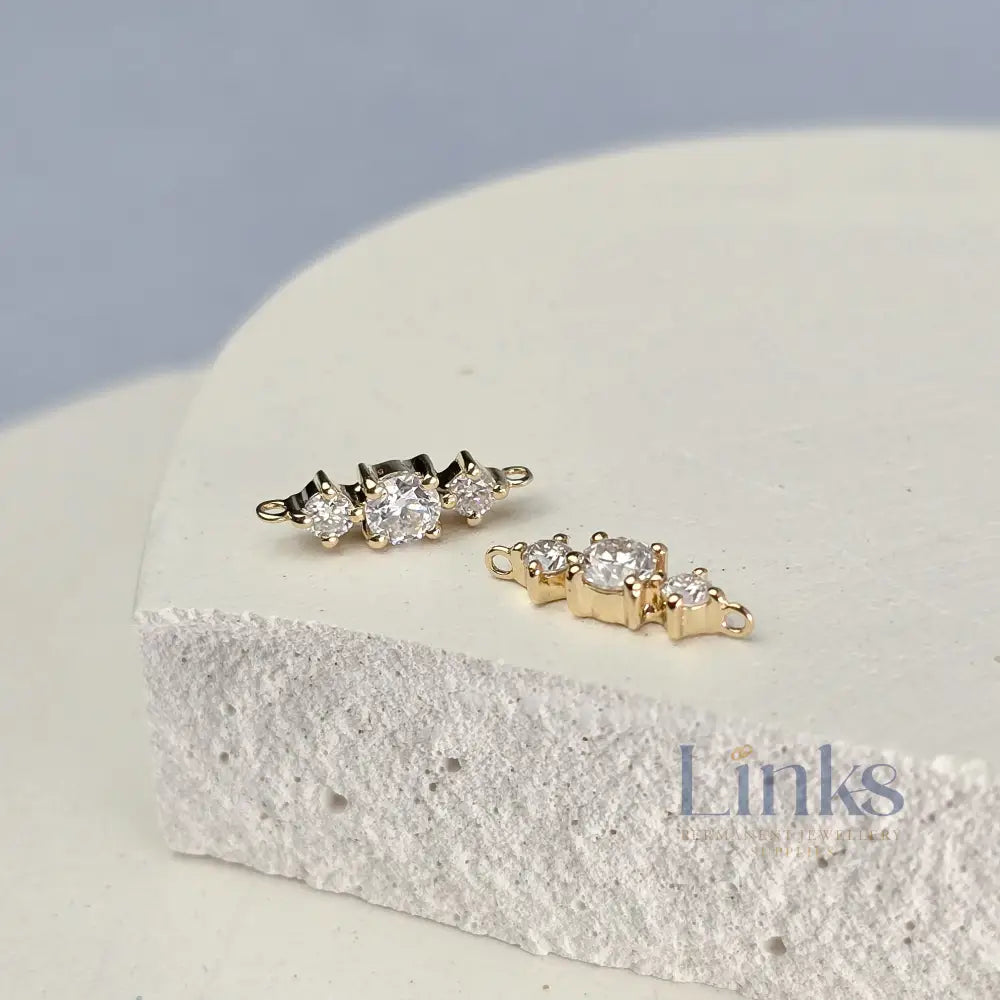 Luxury 9k Solid Gold Moissanite Connector Charm