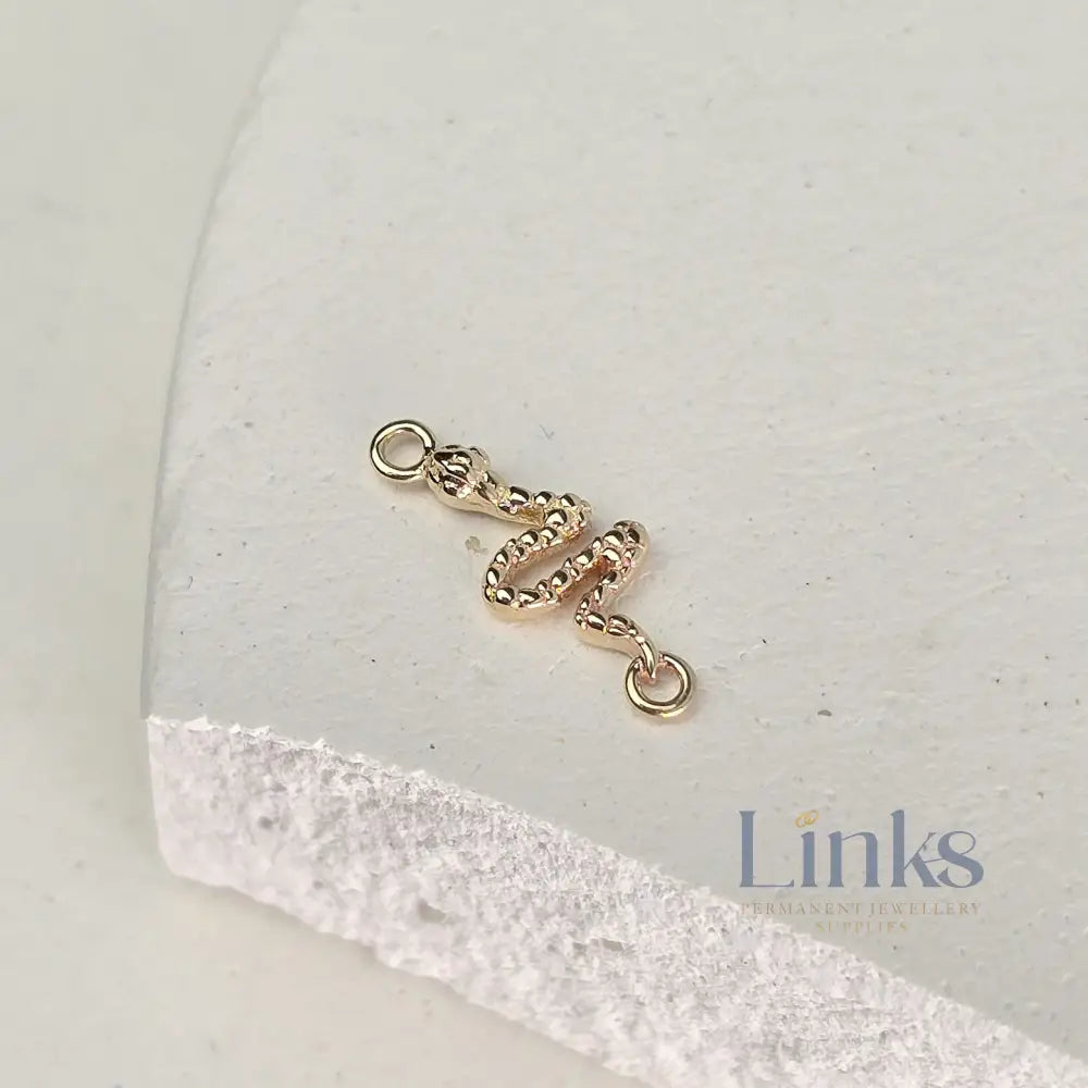 Luxury 9k Solid Gold Snake Connector Charm
