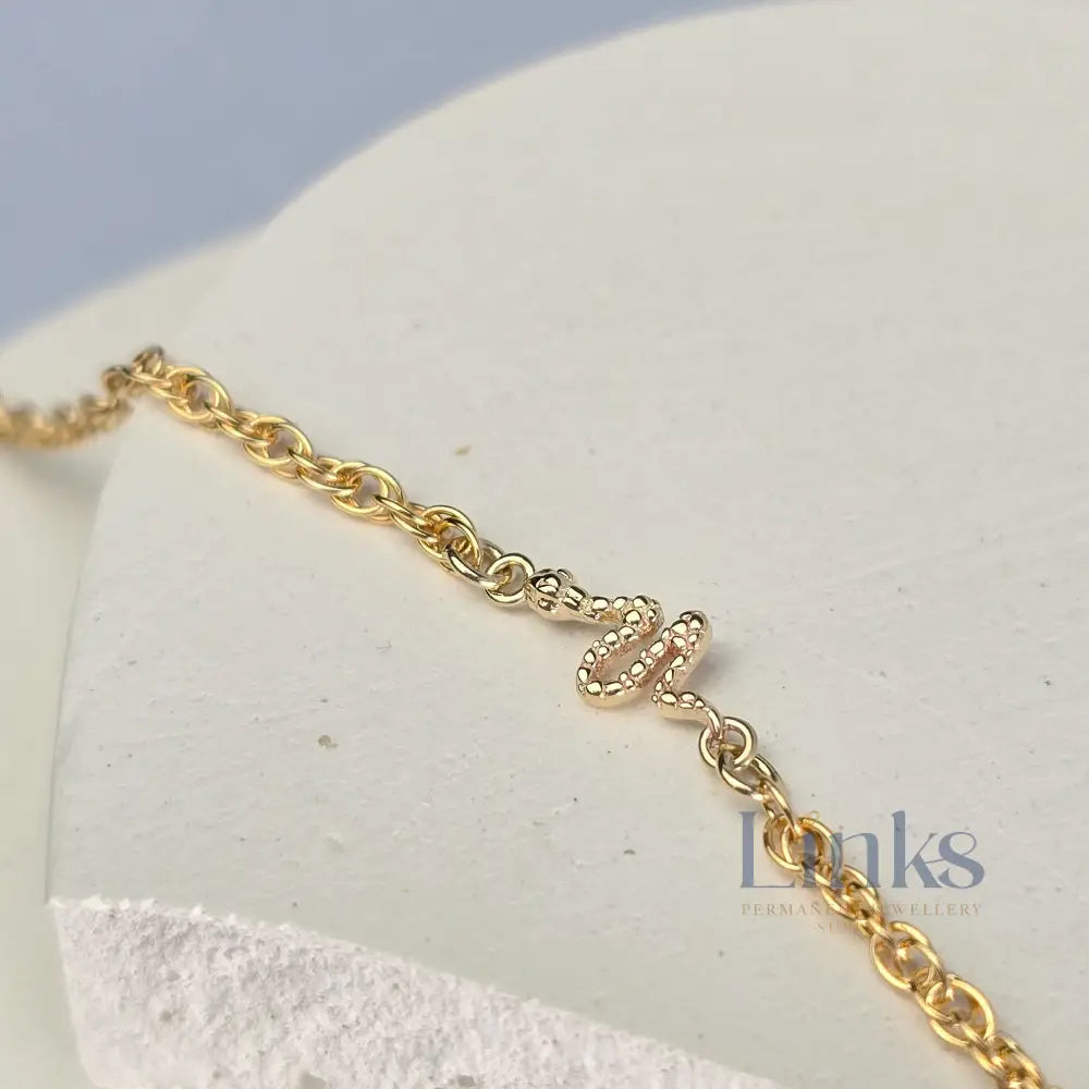 Luxury 9k Solid Gold Snake Connector Charm