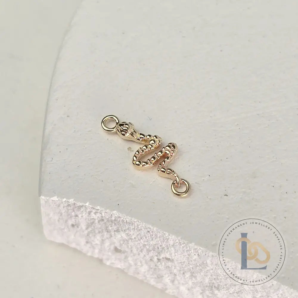 Luxury 9k Solid Gold Snake Connector Charm