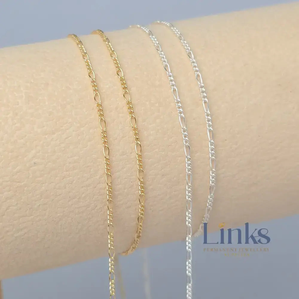 1.3mm Mini Figaro - 14k Gold Filled & 925 Sterling Silver