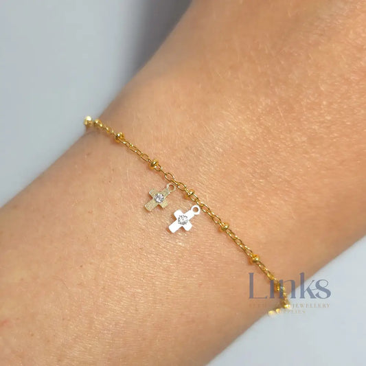 Mini Cubic Zirconia Cross Charm